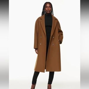 Aritzia Babaton Slouch Coat Sz 2 Deep Camel